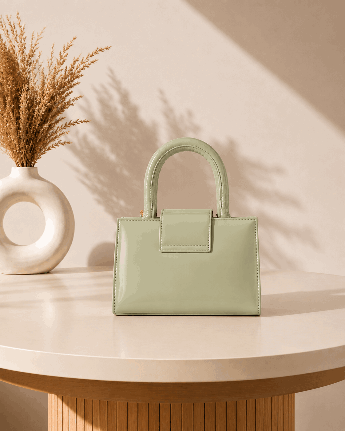 Glossy Charm Top Handle Bag