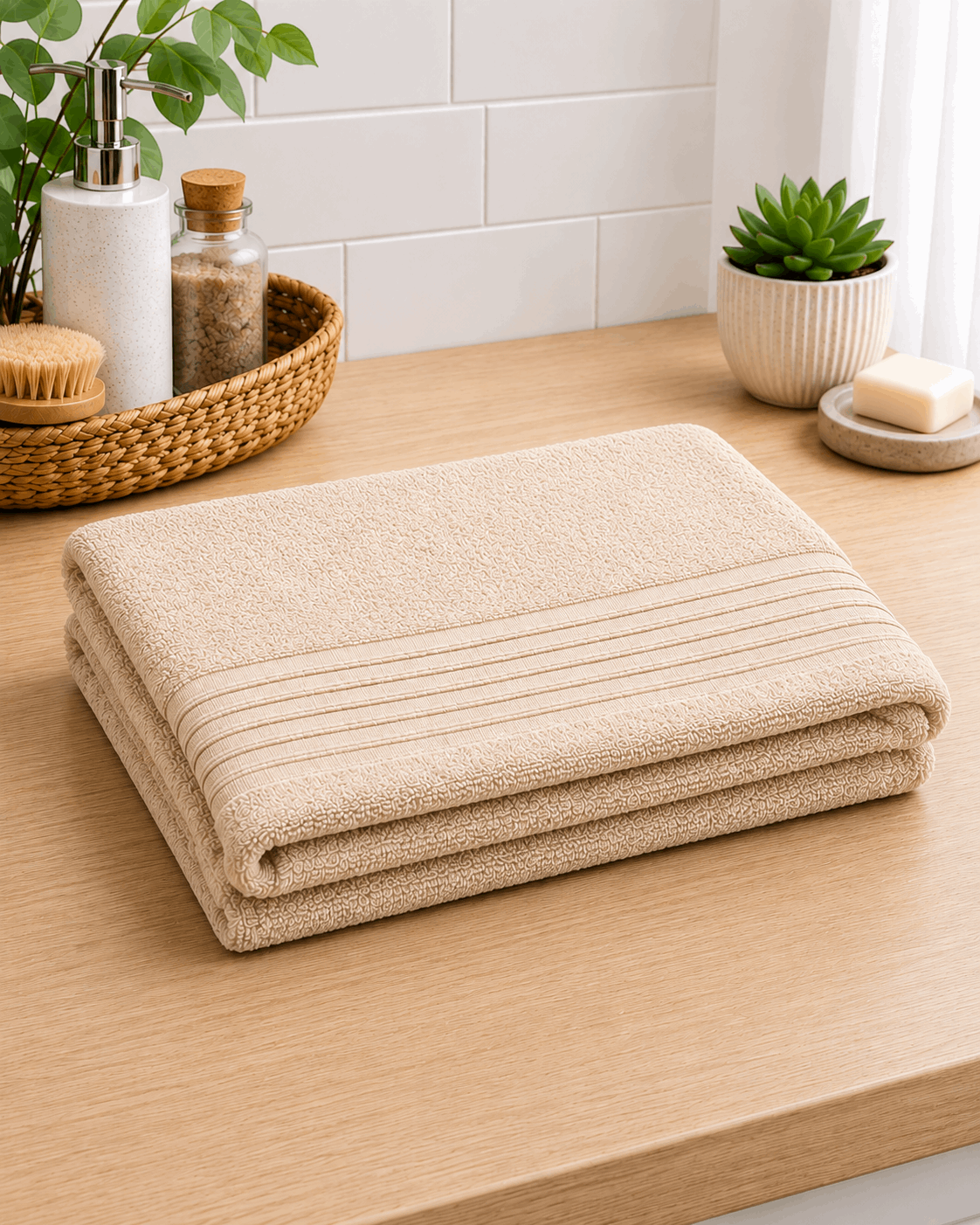 Linear Border Bath Towel