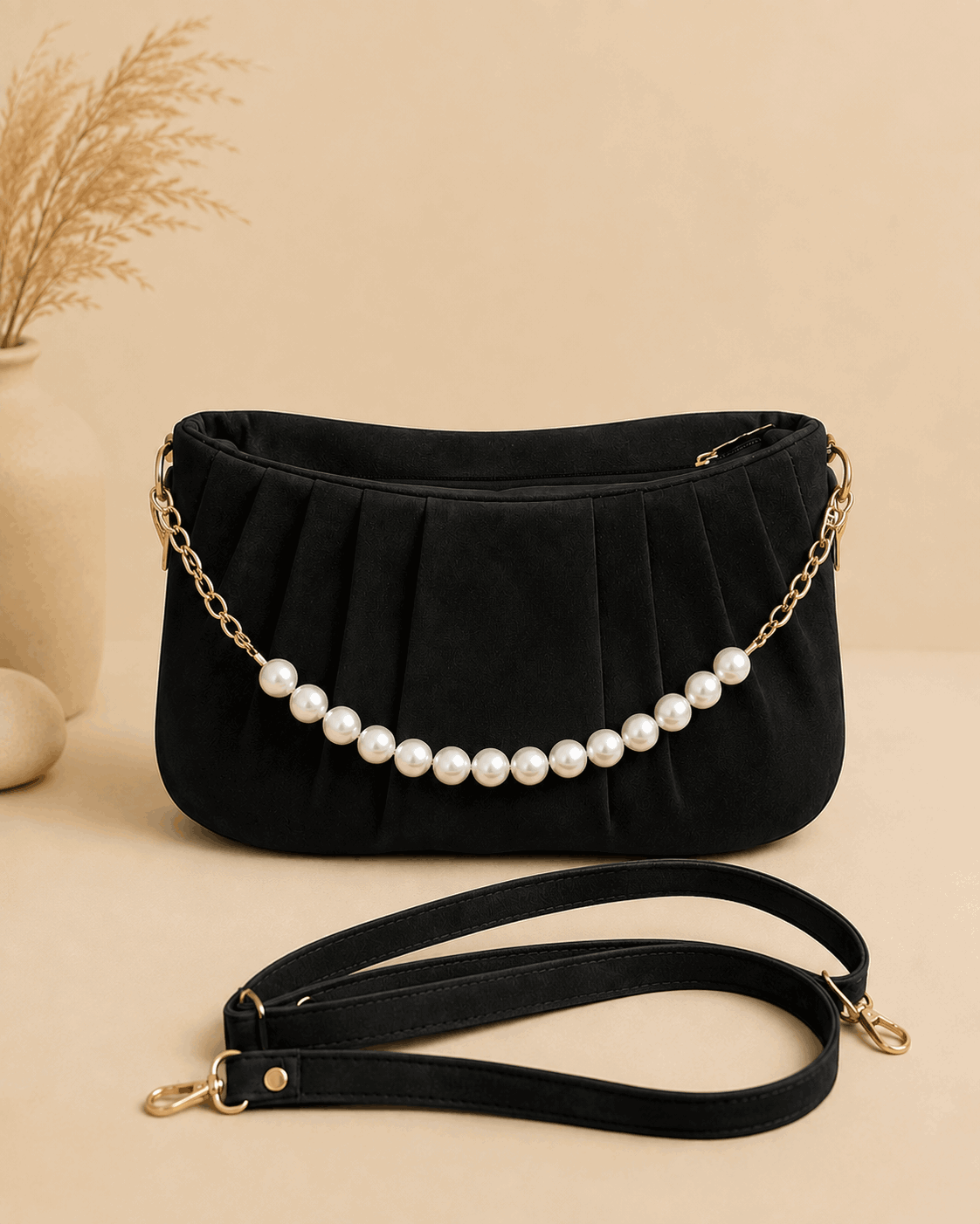 Pearl Chain Satchel Bag