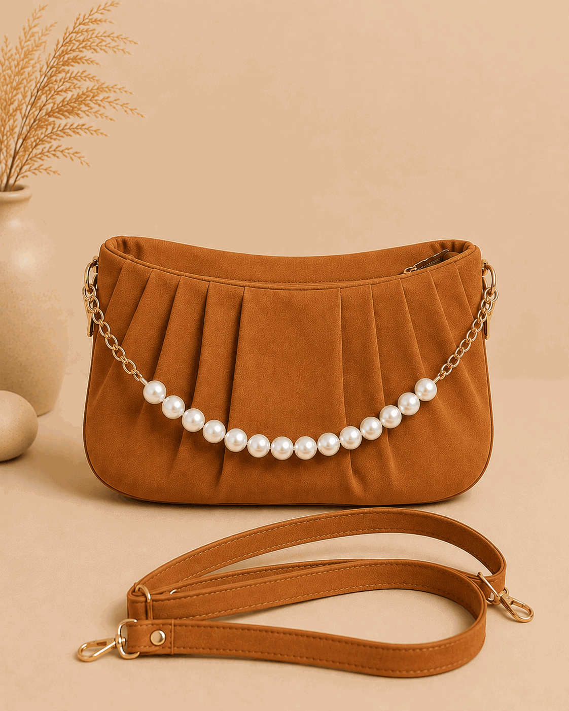 Pearl Chain Satchel Bag