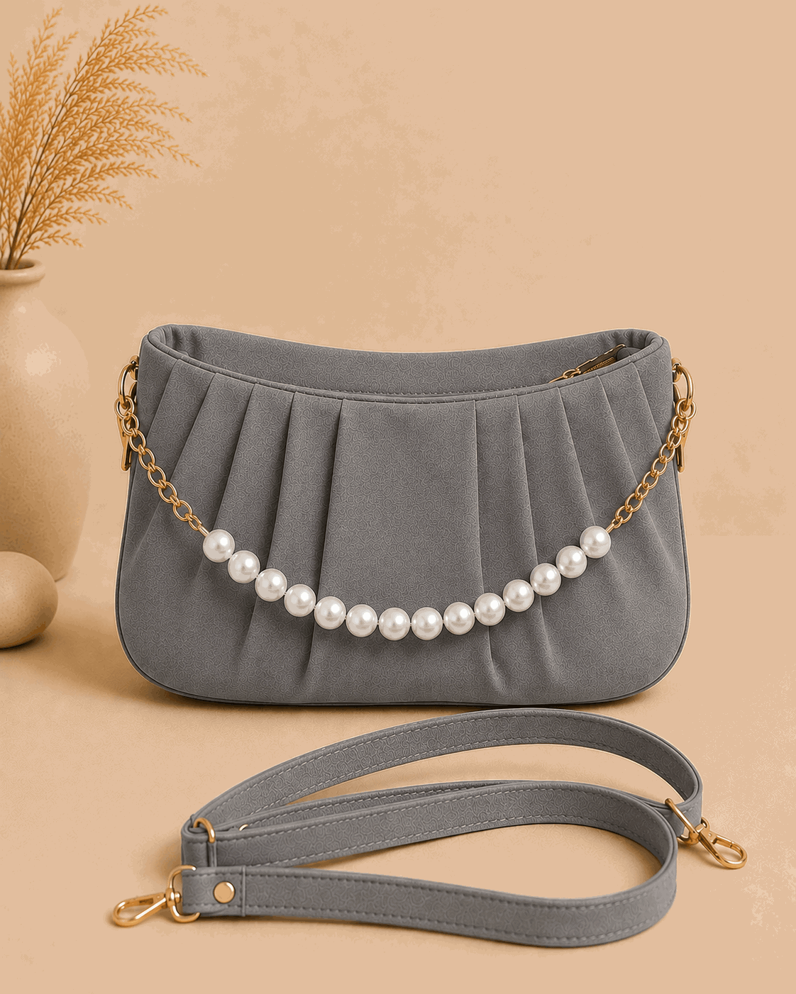 Pearl Chain Satchel Bag