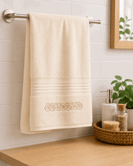 Embroided Linear Border Bath Towel