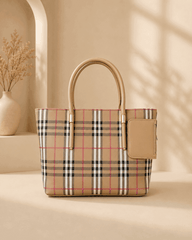 Printed Checkered Pattern Tote Bag