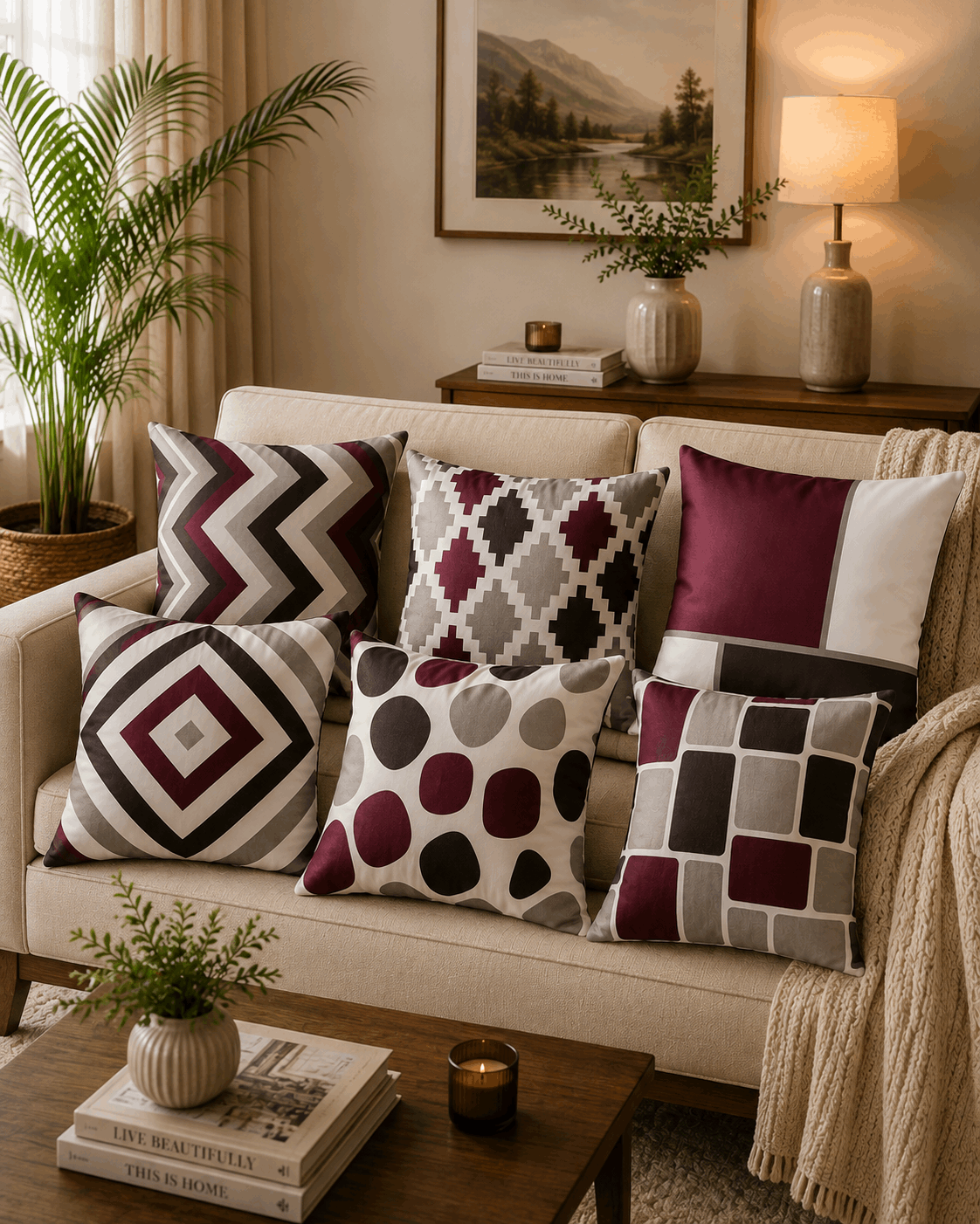 6 PCs Digital Printed Cushion Covers Ds#266