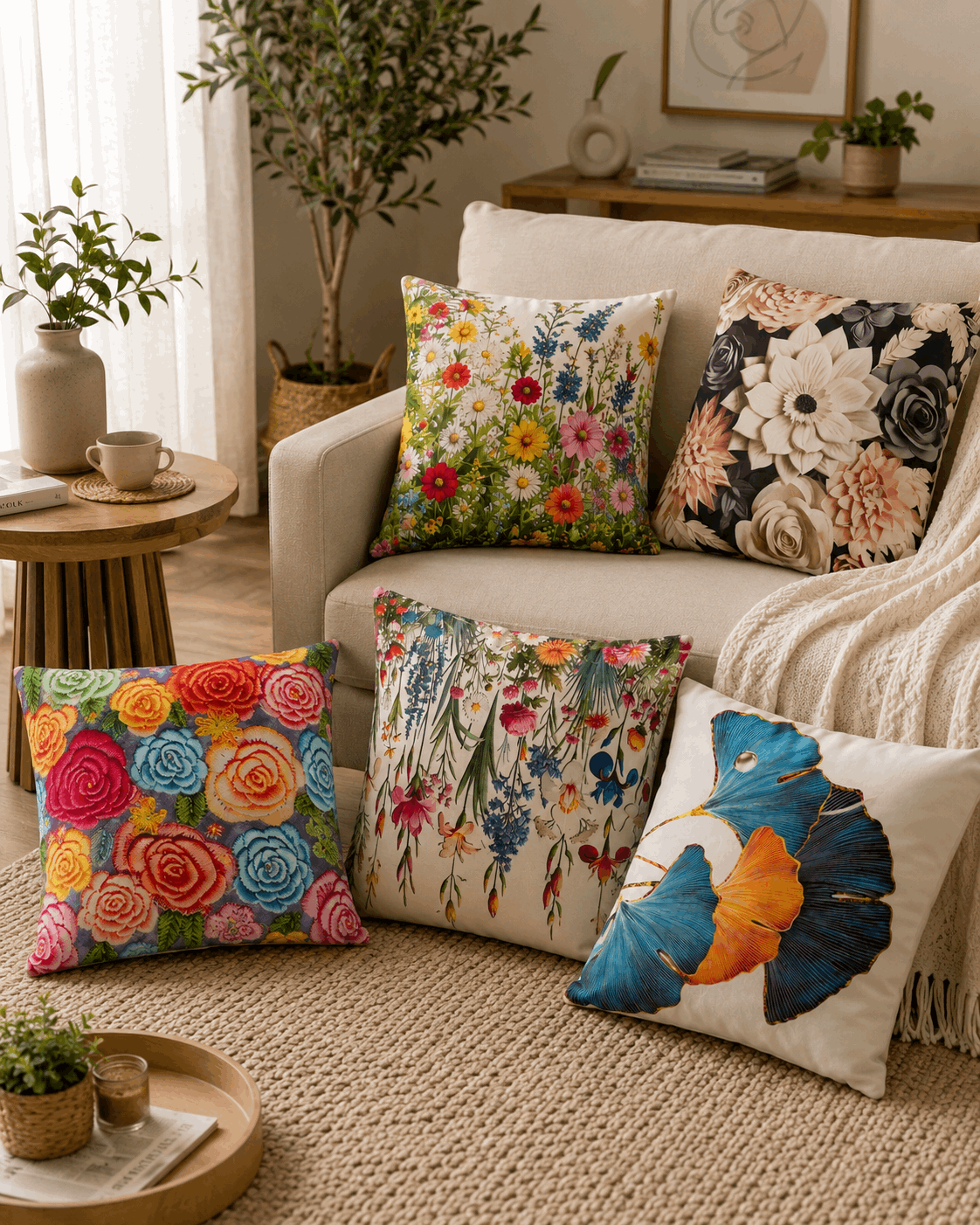 5 PCs Digital Printed Cushion Covers Ds#267