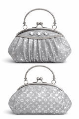 Elegant Silver Crystal Clutch