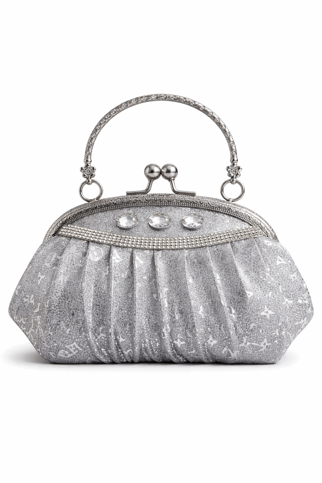 Elegant Silver Crystal Clutch