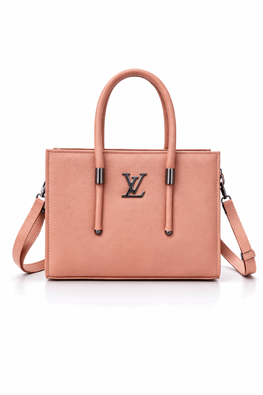 Soft Pink Vegan Leather Satchel