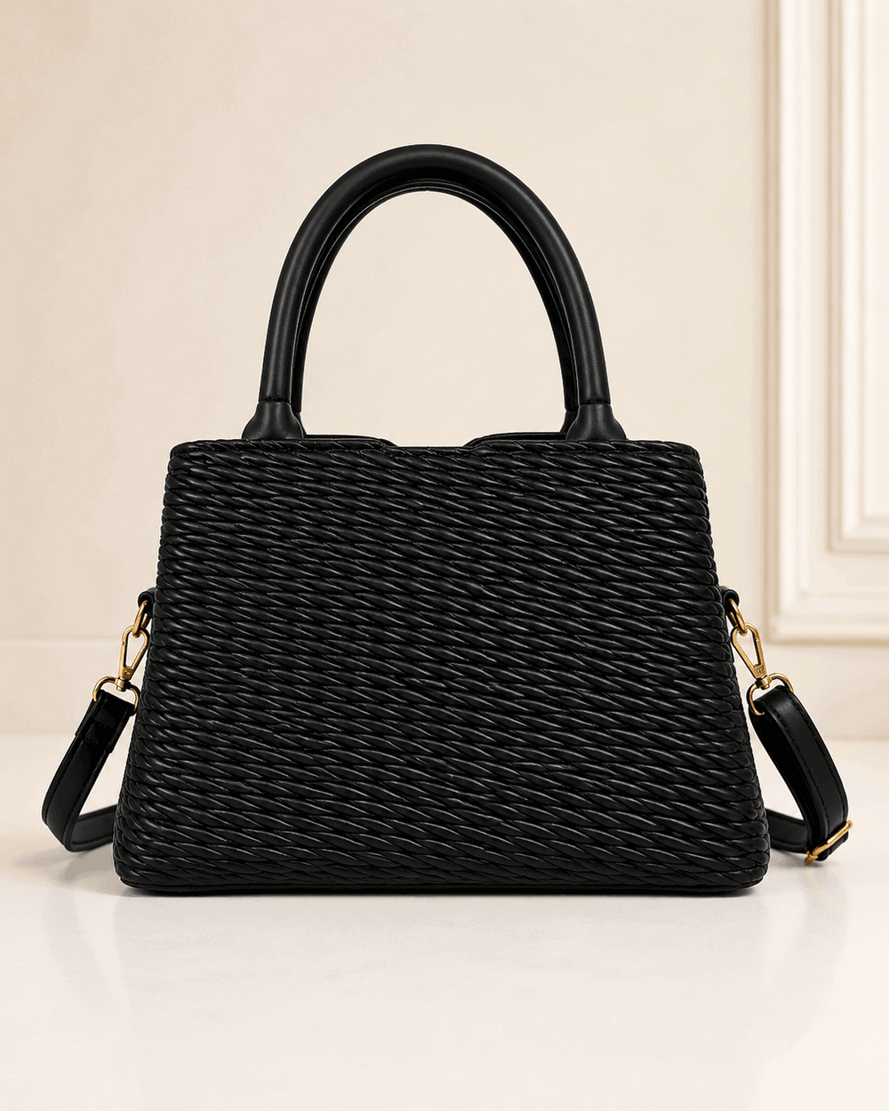 D.BERRY Quilted Leather Satchel