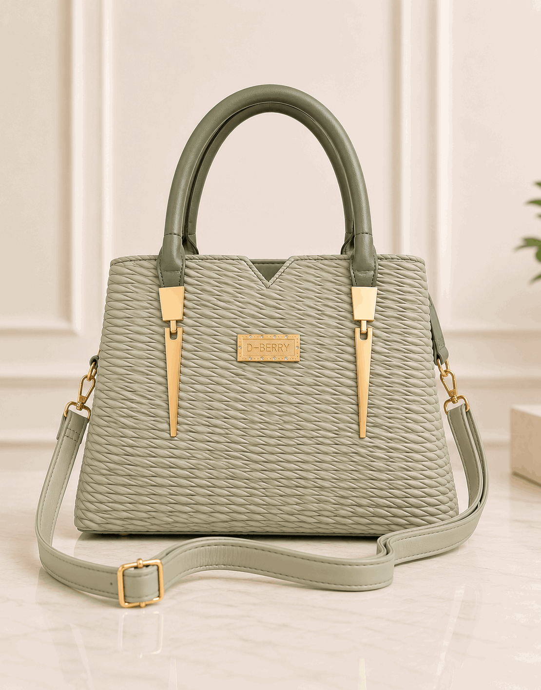 D.BERRY Quilted Leather Satchel