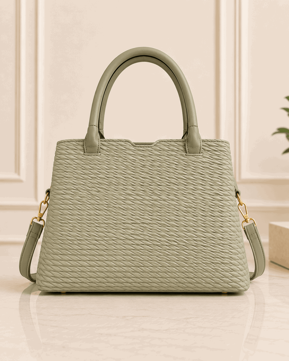 D.BERRY Quilted Leather Satchel