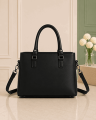 Elegant Pleated Leather Top-Handle Handbag