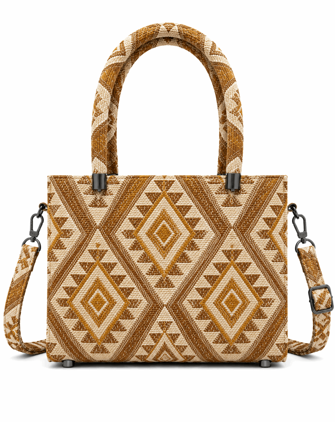 Woven Geometric Mini Bag