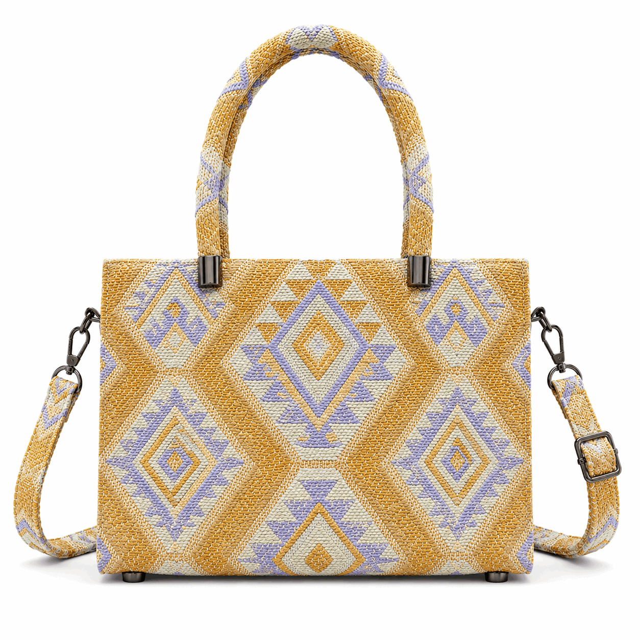 Woven Geometric Mini Bag
