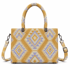 Woven Geometric Mini Bag