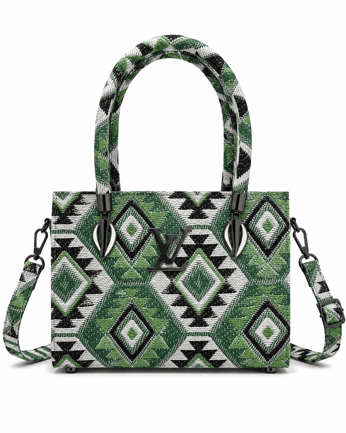 Woven Geometric Mini Bag