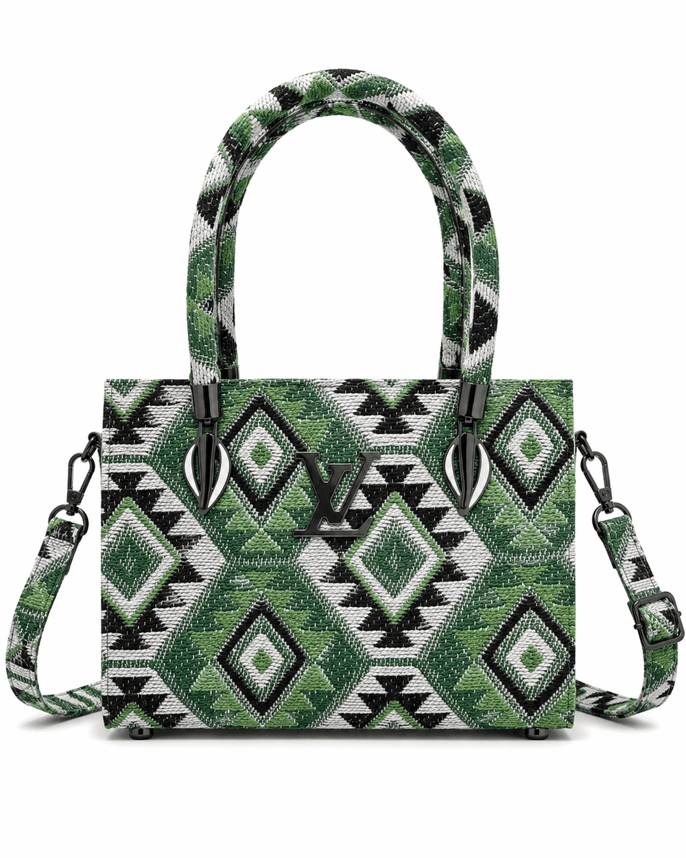 Woven Geometric Mini Bag