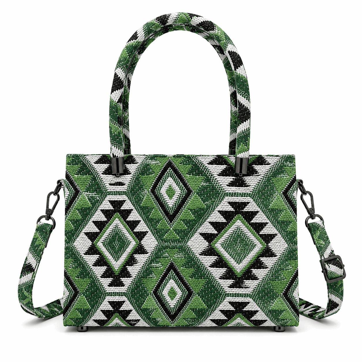 Woven Geometric Mini Bag