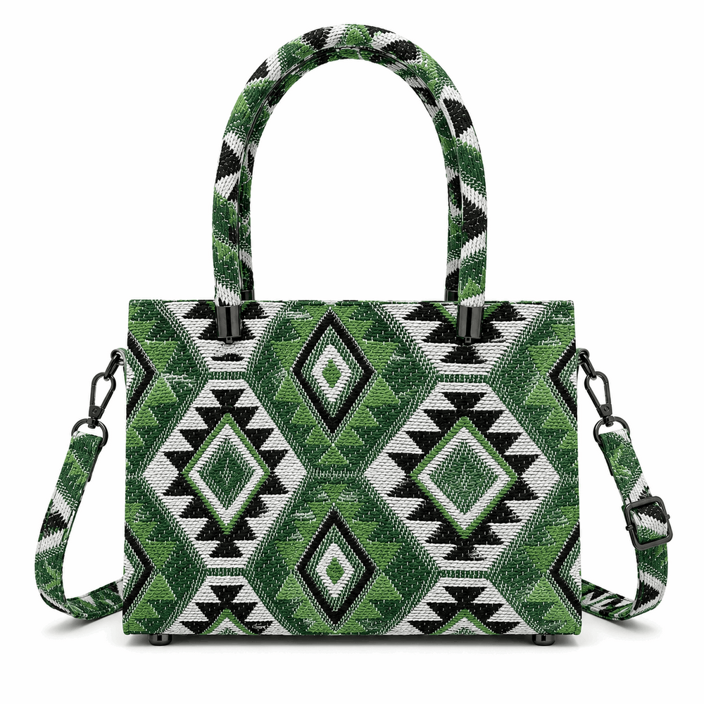 Woven Geometric Mini Bag