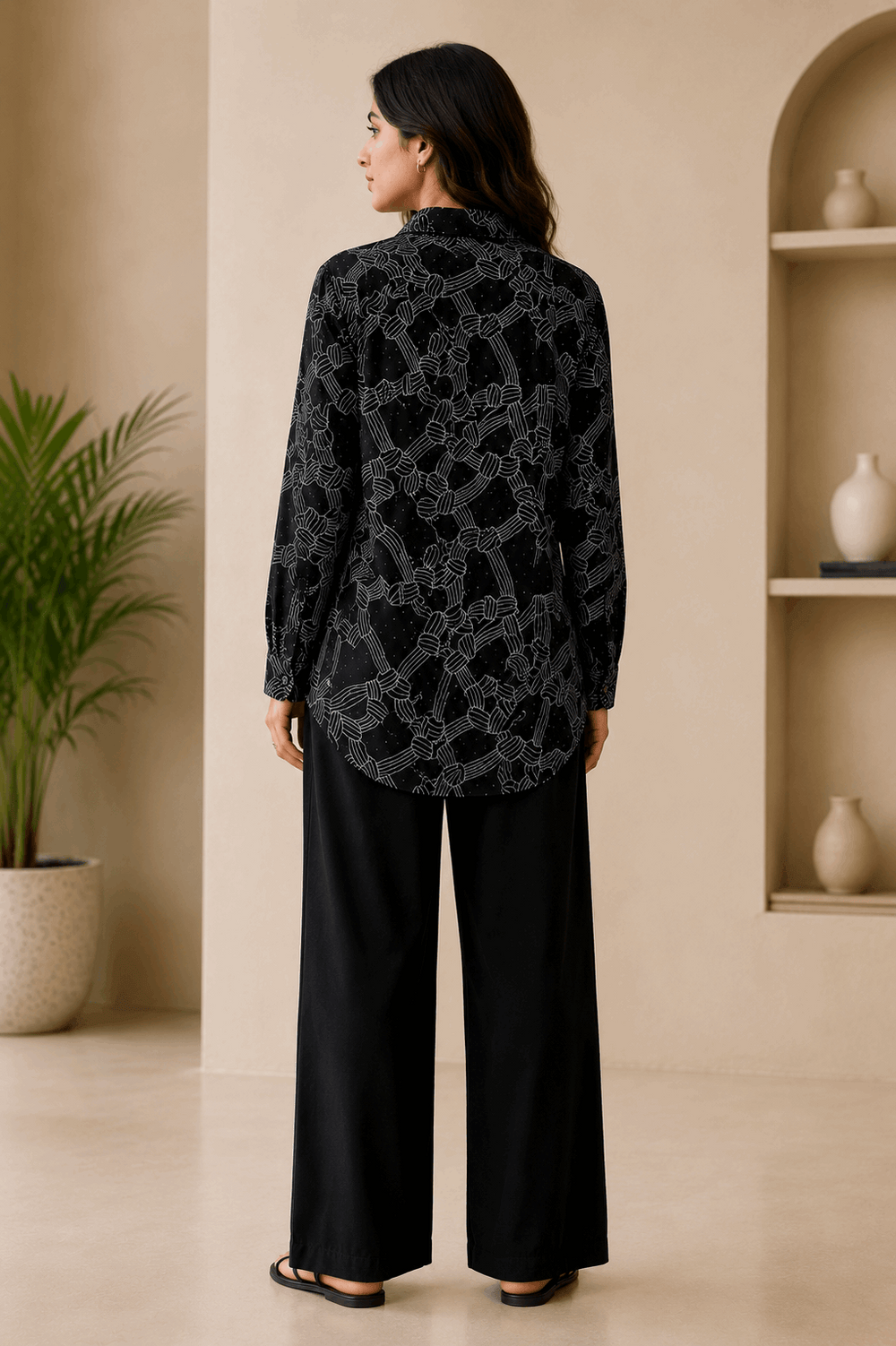 Black Abstract Printed Shirt