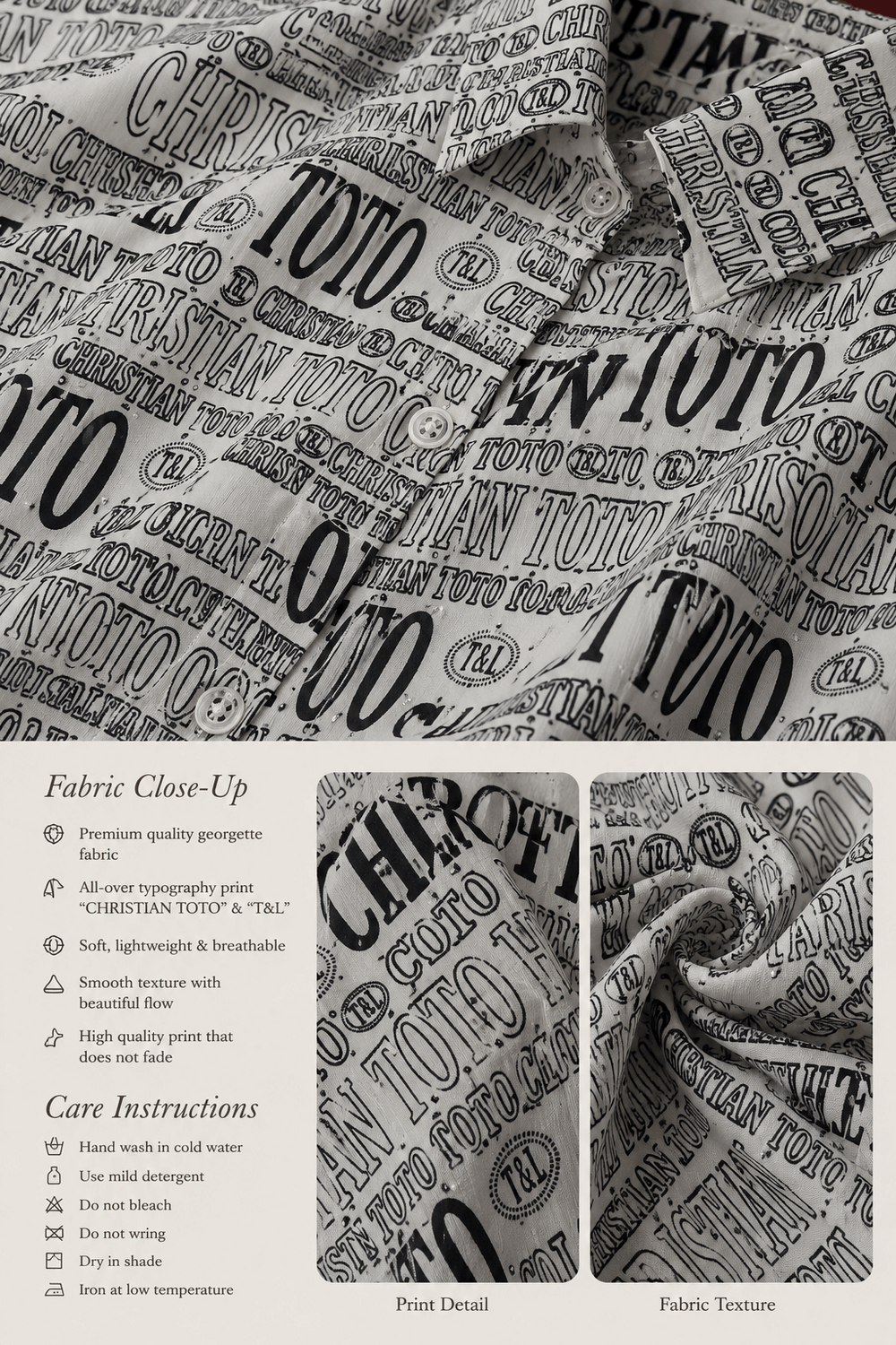 White Typographic Printed Shirt