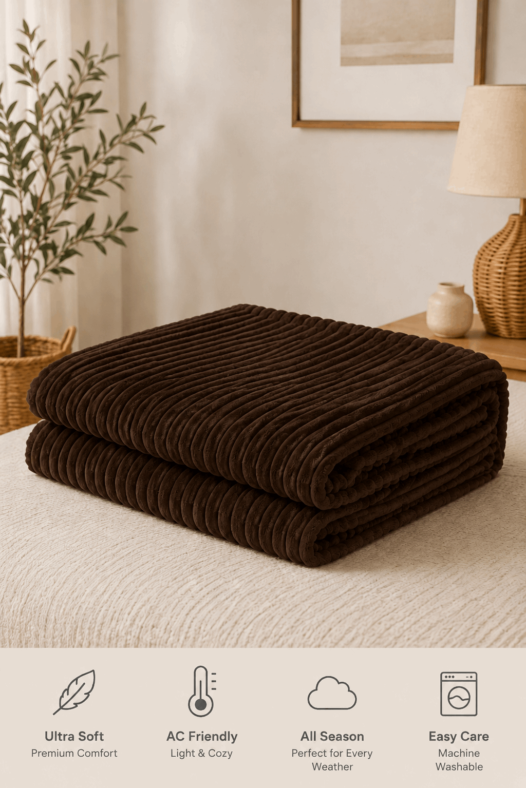 Fluffy Stripe Ac Blanket Double NCS# 207