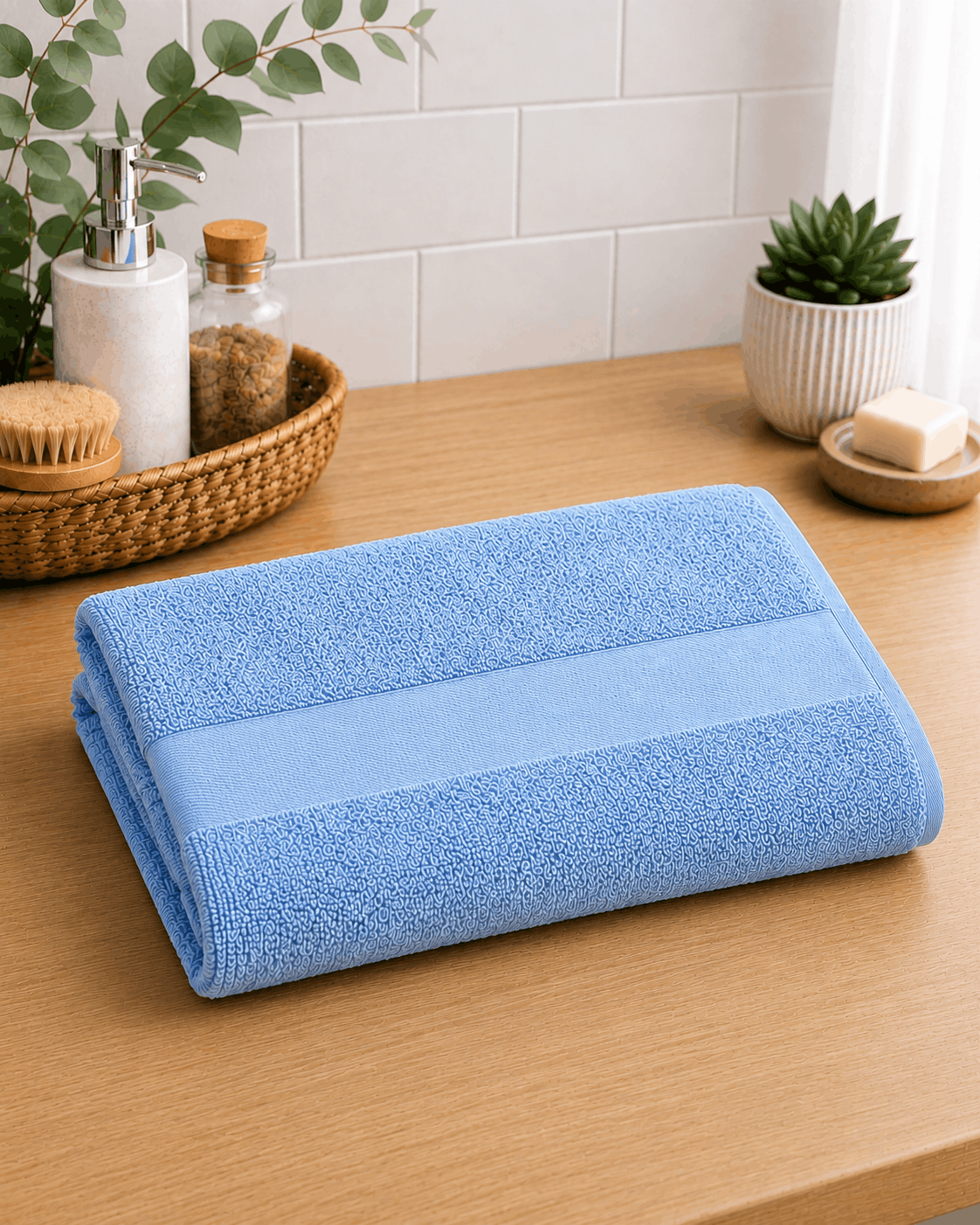 Plain Border Bath Towel
