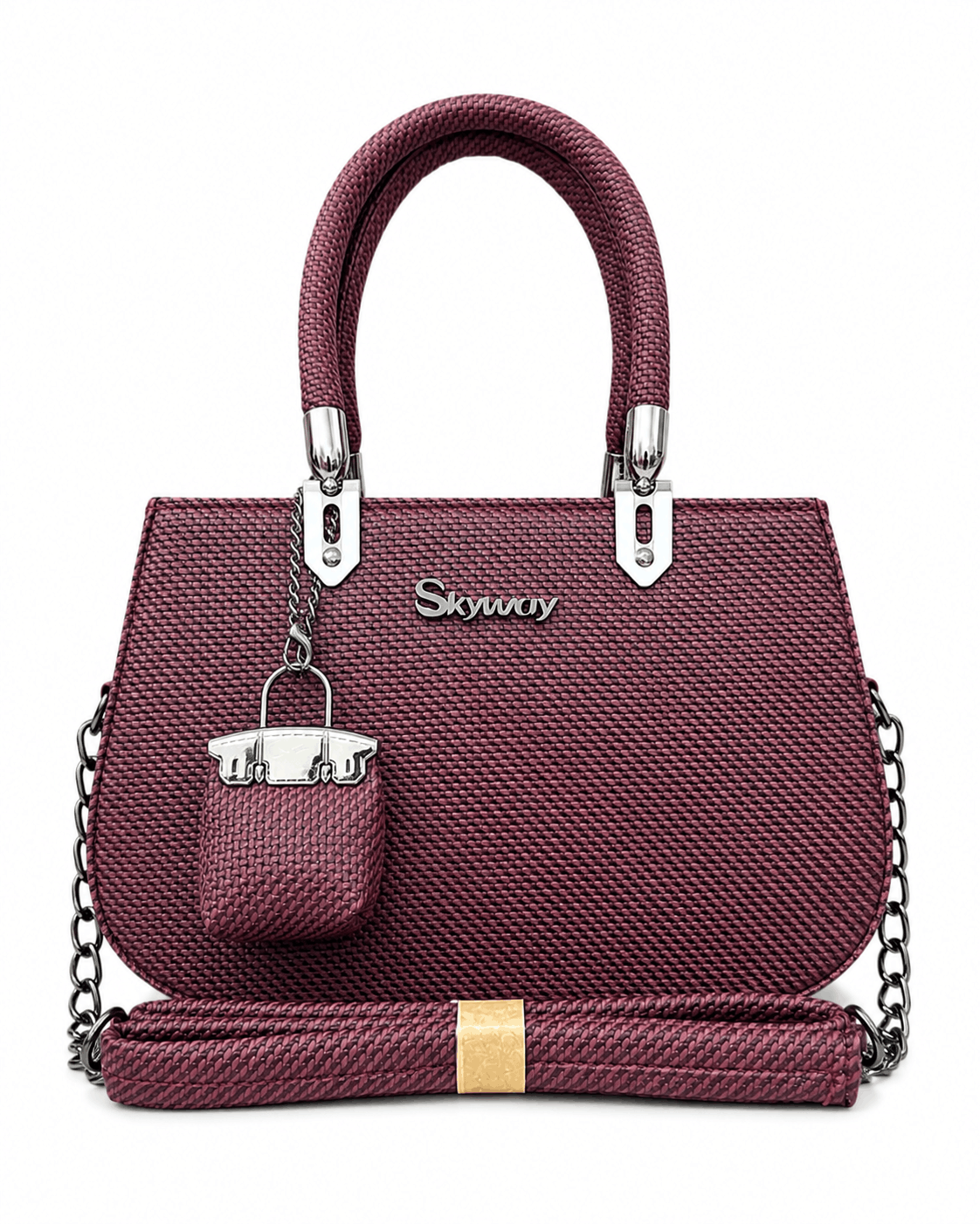 Skyway Woven Texture Top Handle Satchel Bag
