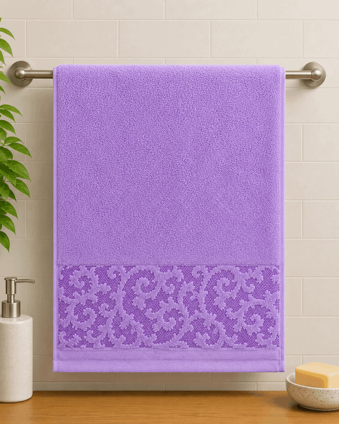 Jauqard Dyed Cotton Hand Towel (Pack of 2)