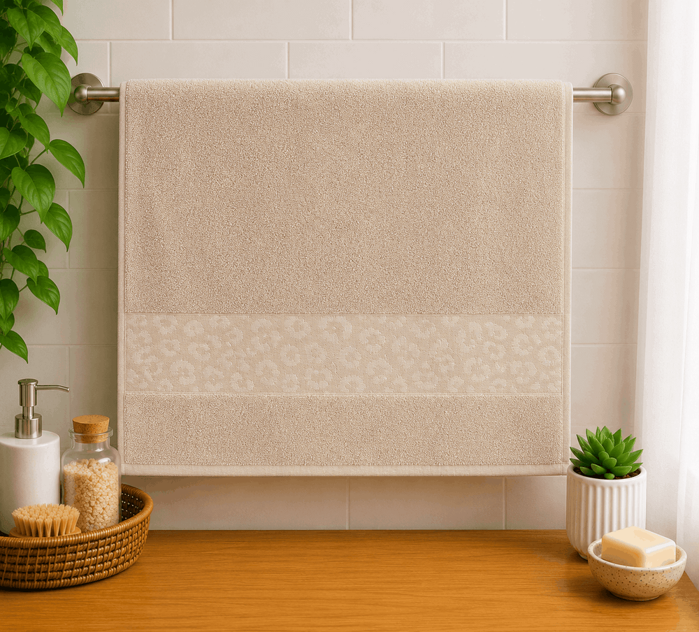 Leopard Border Cotton Hand Towel (Pack of 2)