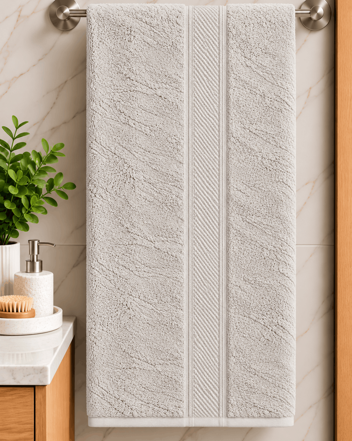 Classic Diamond Border Bath Towel