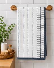 Coastal Stitch White Bath Towel