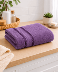 Cotton Hand Towel Nordic Border Set of 2