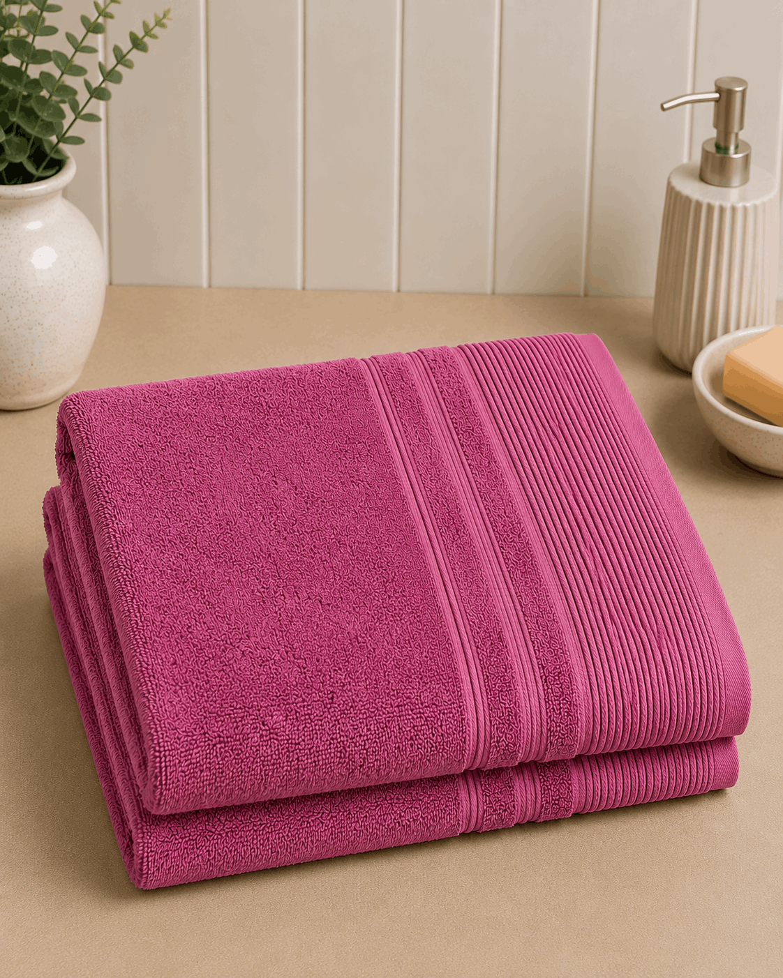 Cotton Ribed Bath Towel