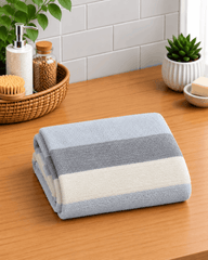 Tri Color Striped Bath Towel