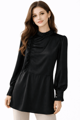 Beaded Mock Neck Ruffle Tunic - Nishat Creative Store