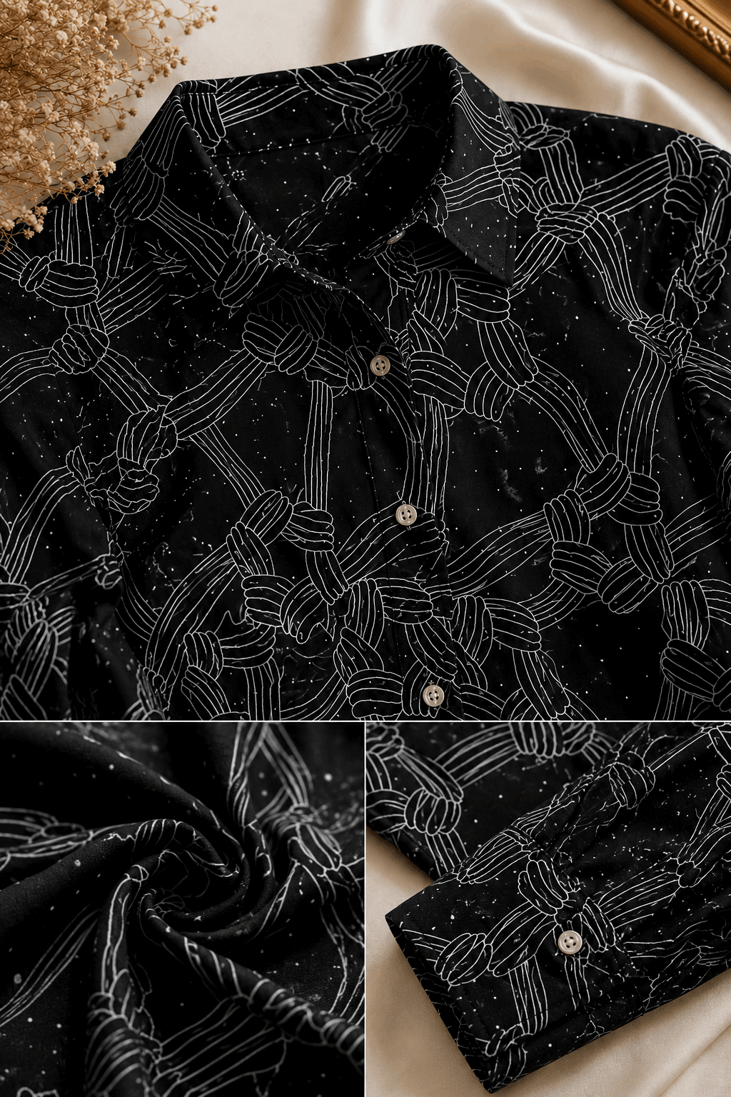 Black Abstract Printed Shirt - Nishat Creative Store