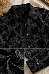 Black Abstract Printed Shirt - Nishat Creative Store