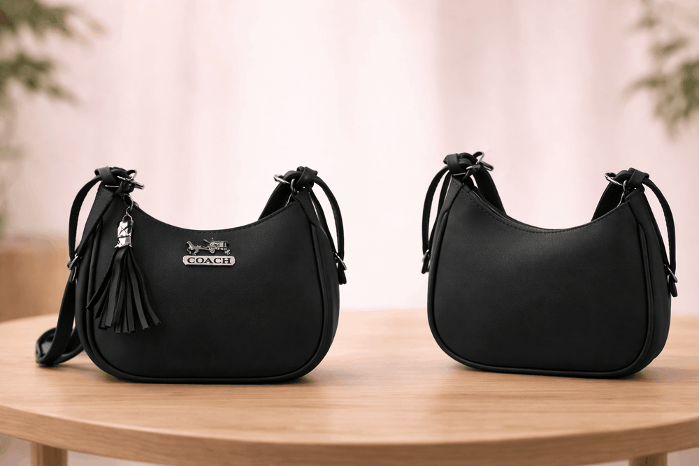 Black Coach Hobo Bag – Leather with Tassel Accent - Nishat Creative Store