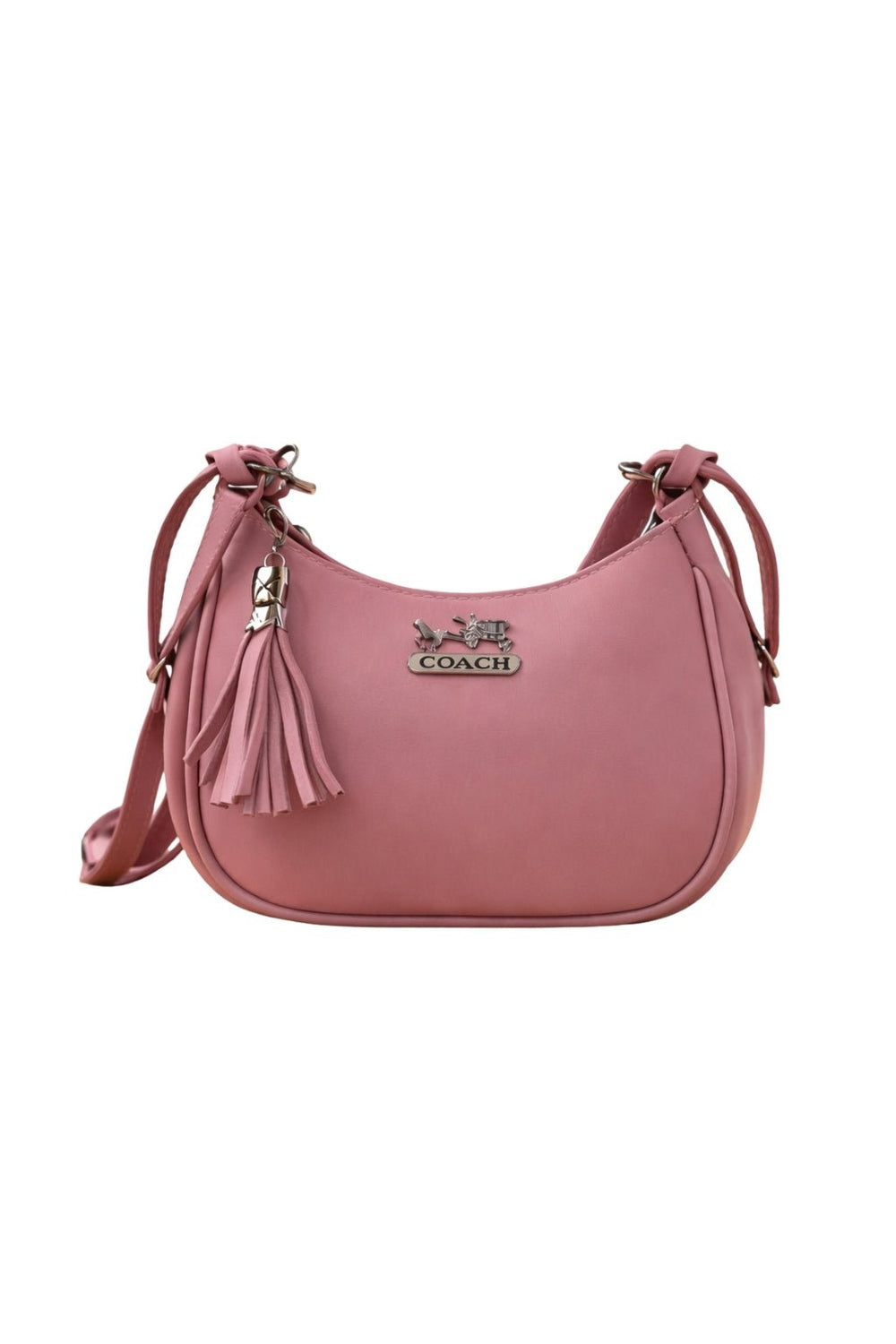 Blush Pink Coach Hobo Bag – Vegan Leather with Tassel Accent - Nishat Creative Store