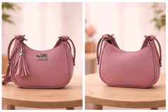 Blush Pink Coach Hobo Bag – Vegan Leather with Tassel Accent - Nishat Creative Store