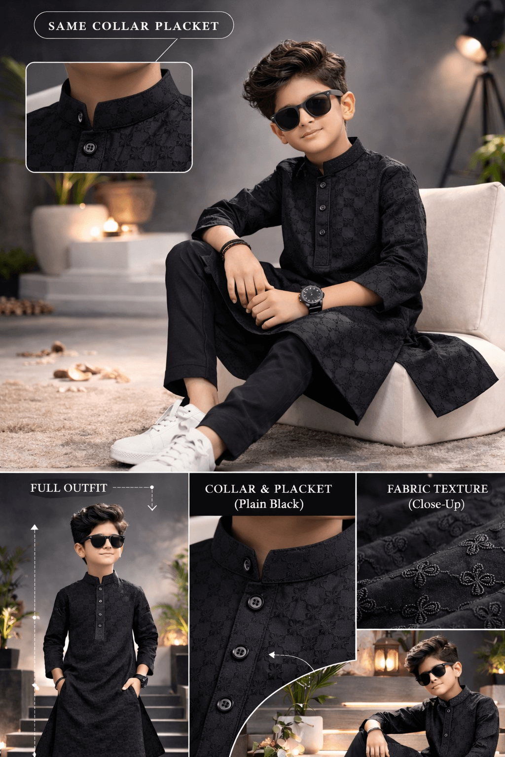 Boy Chikankari Shalwar Kameez KDC 024 - Nishat Creative Store
