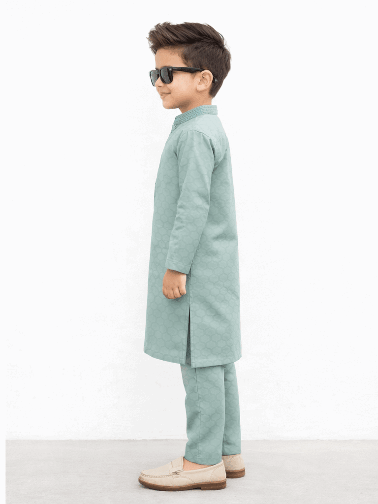 Boy Embroidered Self Shalwar Kameez KDC 019 - Nishat Creative Store