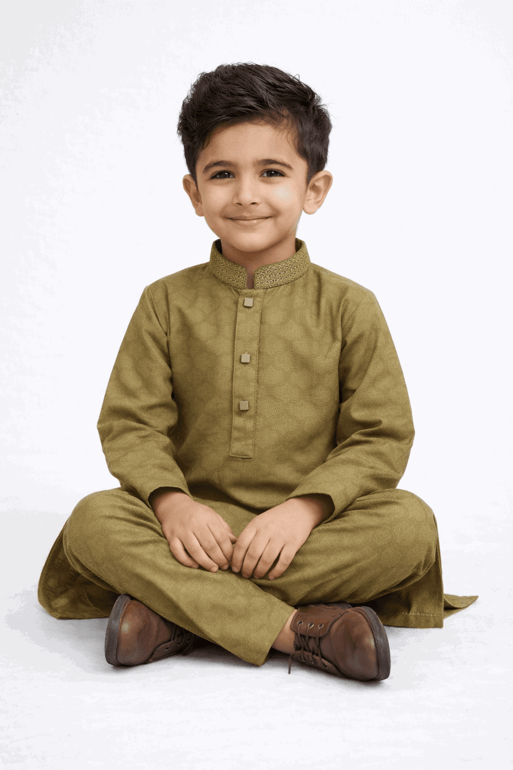 Boy Embroidered Self Shalwar Kameez KDC 020 - Nishat Creative Store