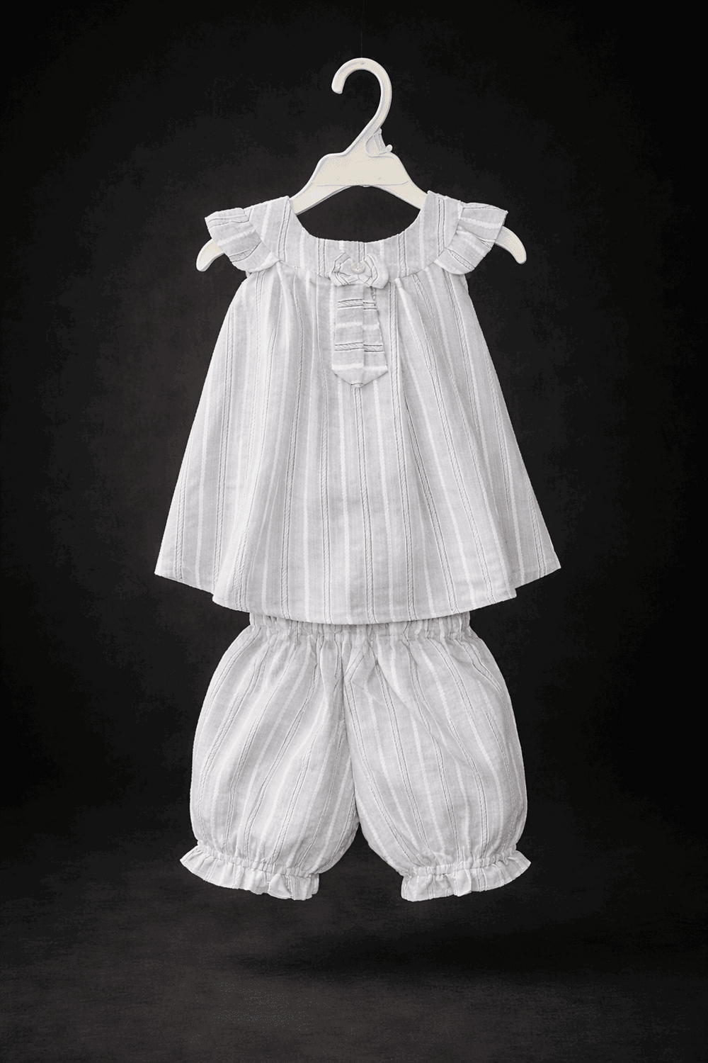 Bright Striped Gray two Piece Children's Outfit