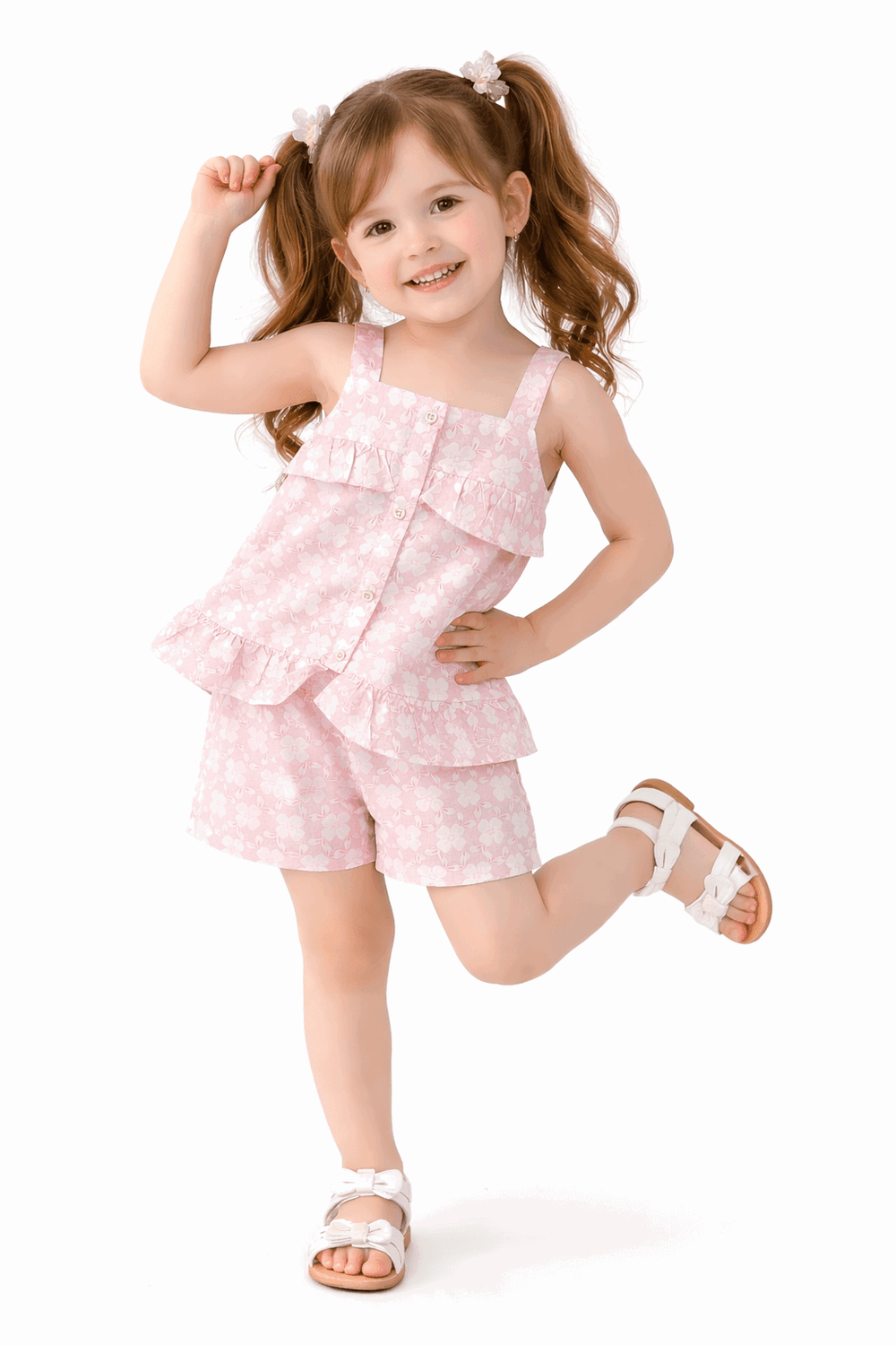 Bright Striped pink two Piece Children's Outfit