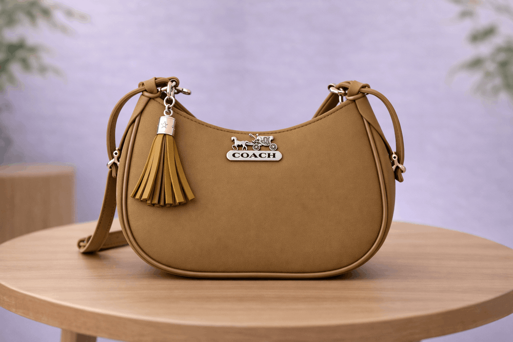 Camel Color Coach Hobo Bag – Vegan Leather with Tassel Accent - Nishat Creative Store