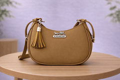 Camel Color Coach Hobo Bag – Vegan Leather with Tassel Accent - Nishat Creative Store