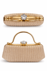 Champagne Gold Crystal Gala Clutch - Nishat Creative Store