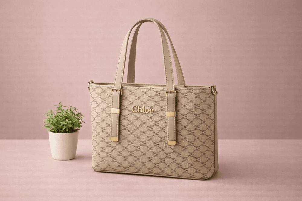 Chlèo Monogram Signature M Tote Bag – Classic Cream - Nishat Creative Store